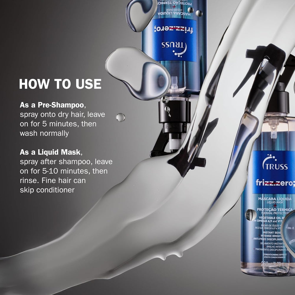 TRUSS application on damp hair demonstrating detangling and smoothness