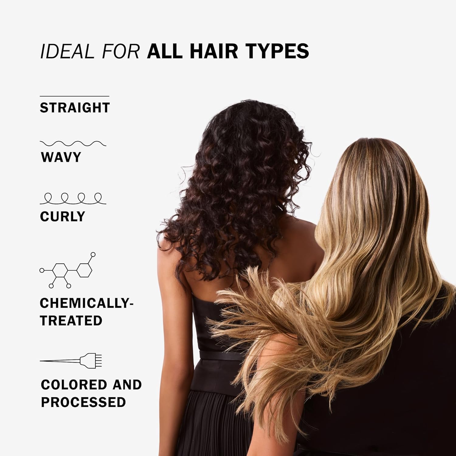 TRUSS before and after hair split showcasing reduced frizz and shine