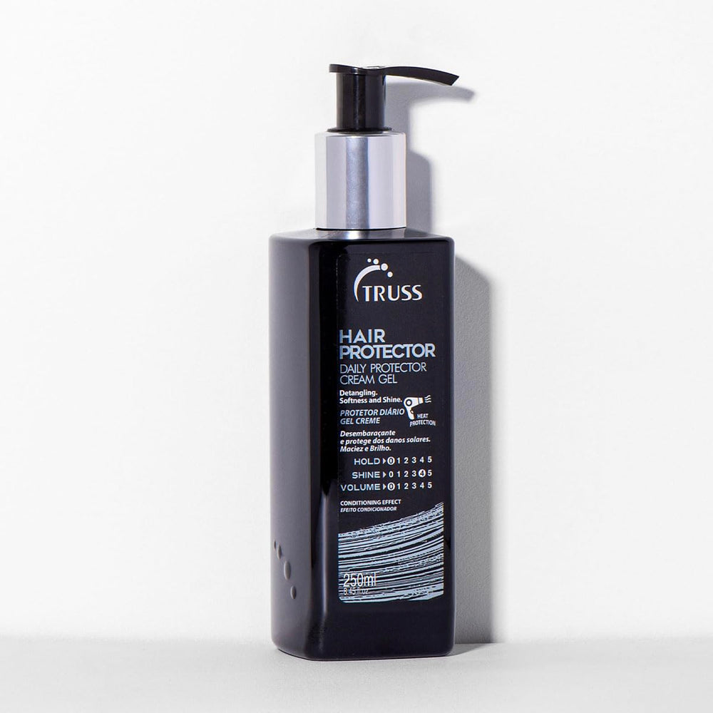 TRUSS being applied to damp hair to detangle and protect before styling