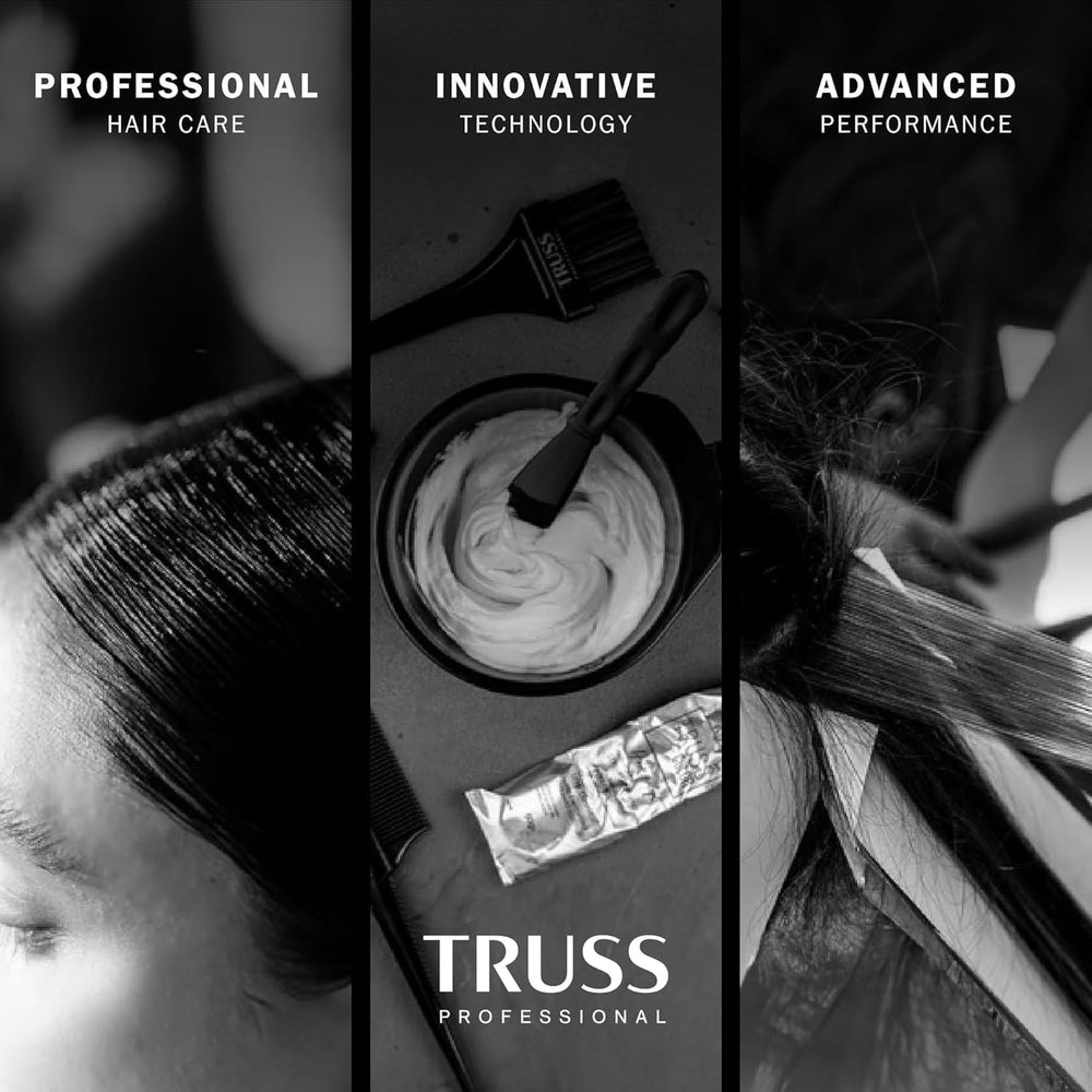 TRUSS after-treatment salon-style hair showing smoother, shinier finish benefit
