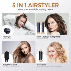 trylater air curler in use on long hair creating defined curls with even airflow