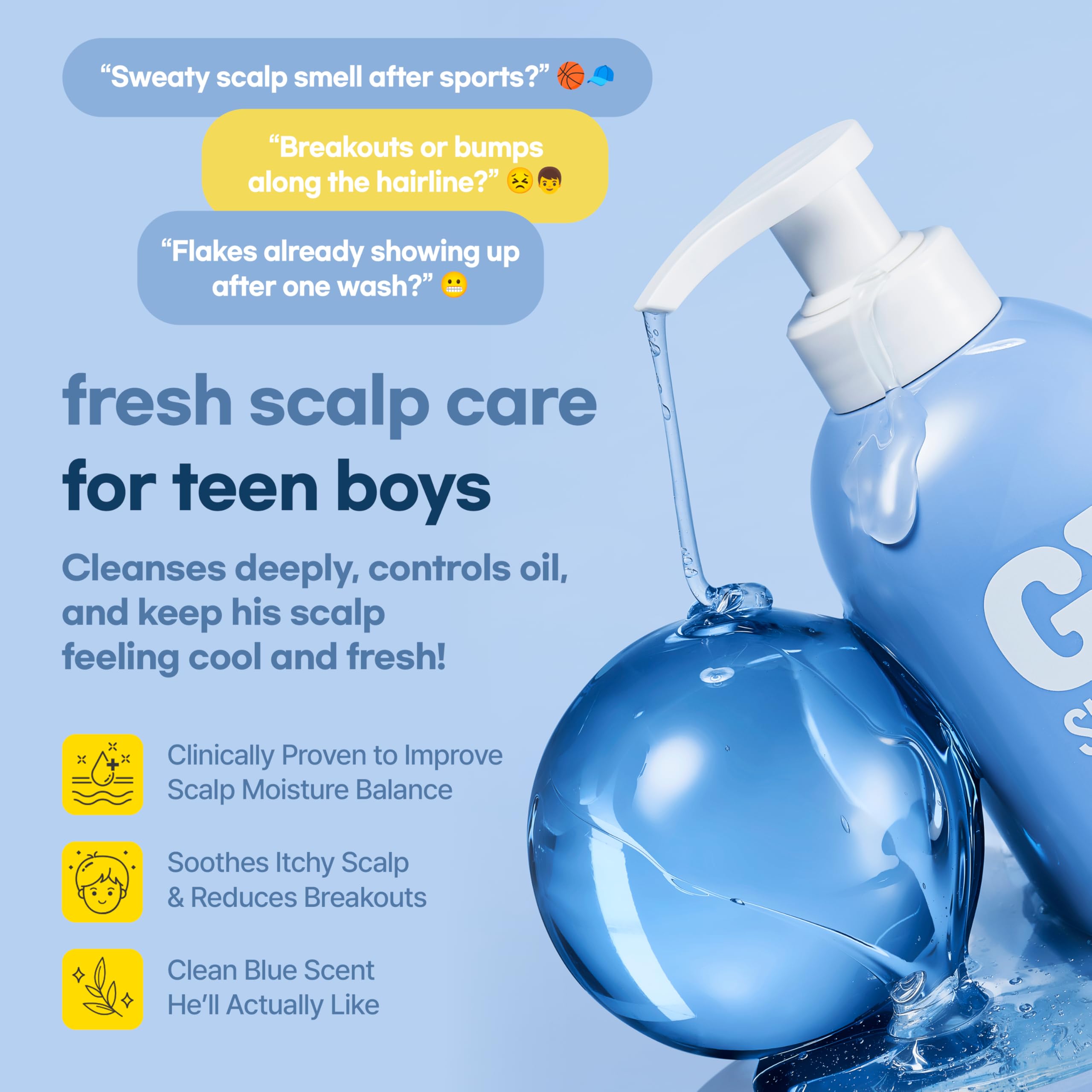 TS SHAMPOO pump and cap detail highlighting easy dispensing for quick daily use