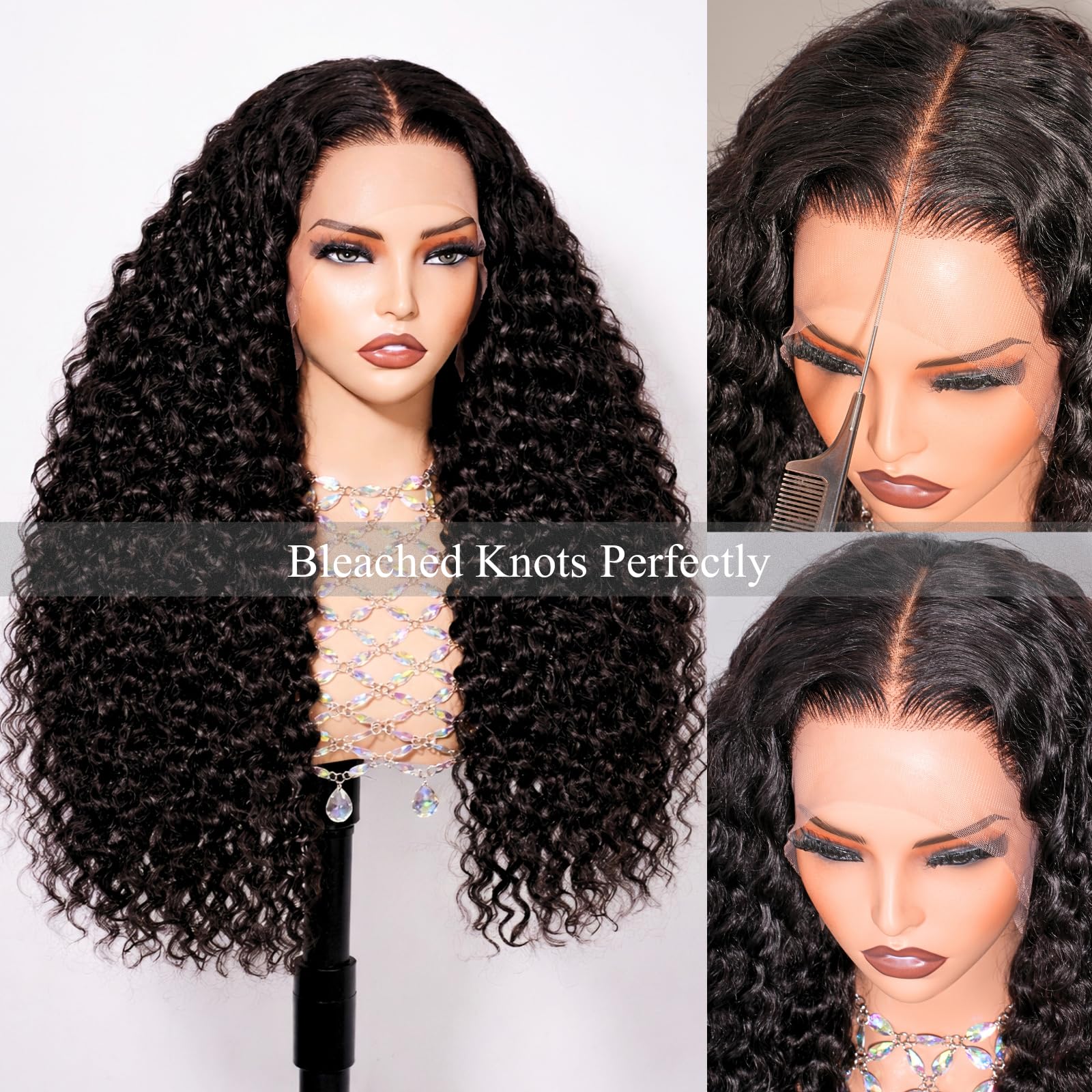 tsiyu close-up of HD transparent 13x6 lace benefit: seamless scalp appearance
