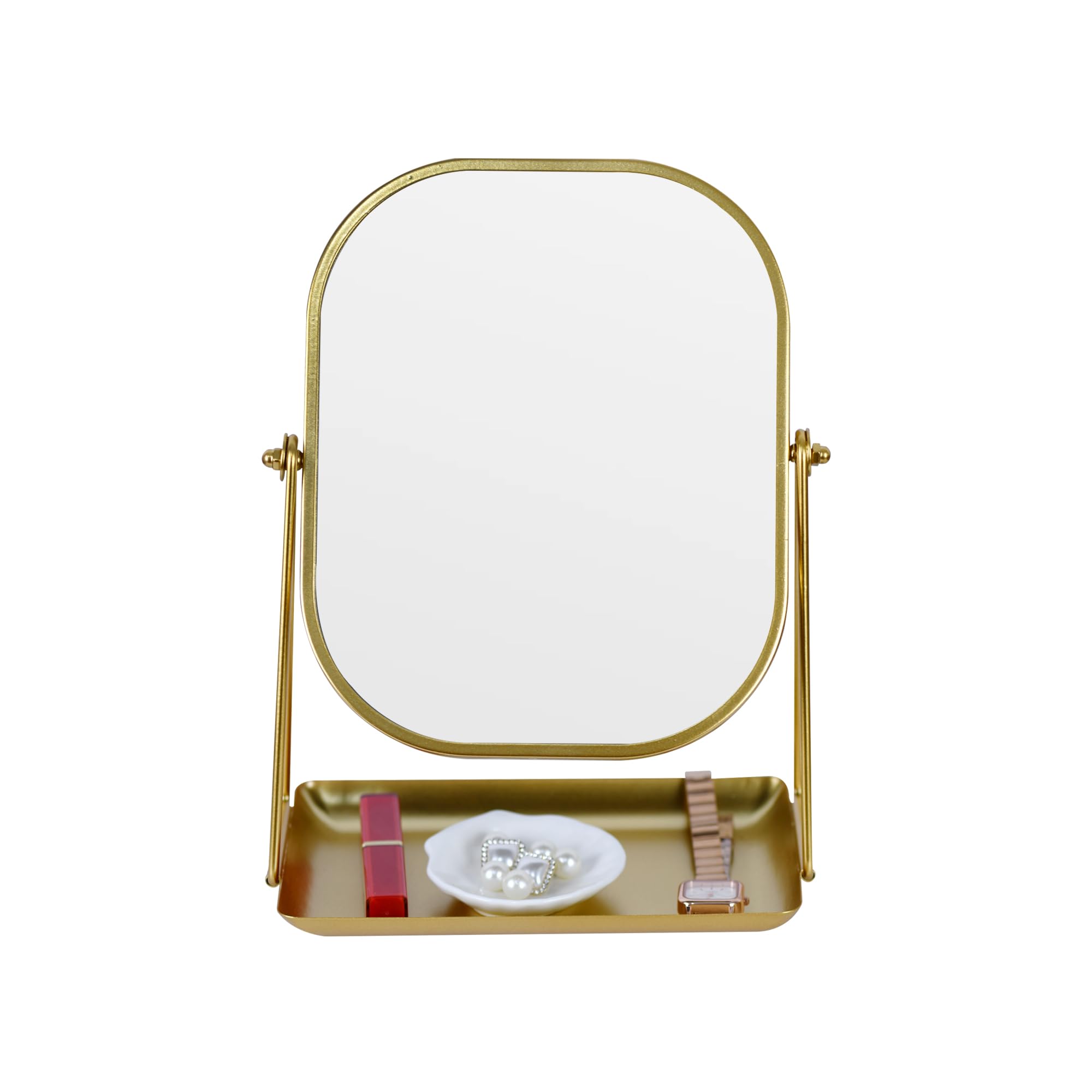 Tstarer gold mirror front view showing clear reflection and elegant finish benefit