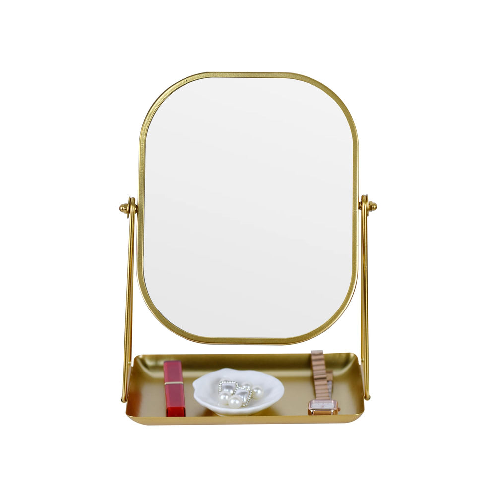 Tstarer gold mirror front view showing clear reflection and elegant finish benefit