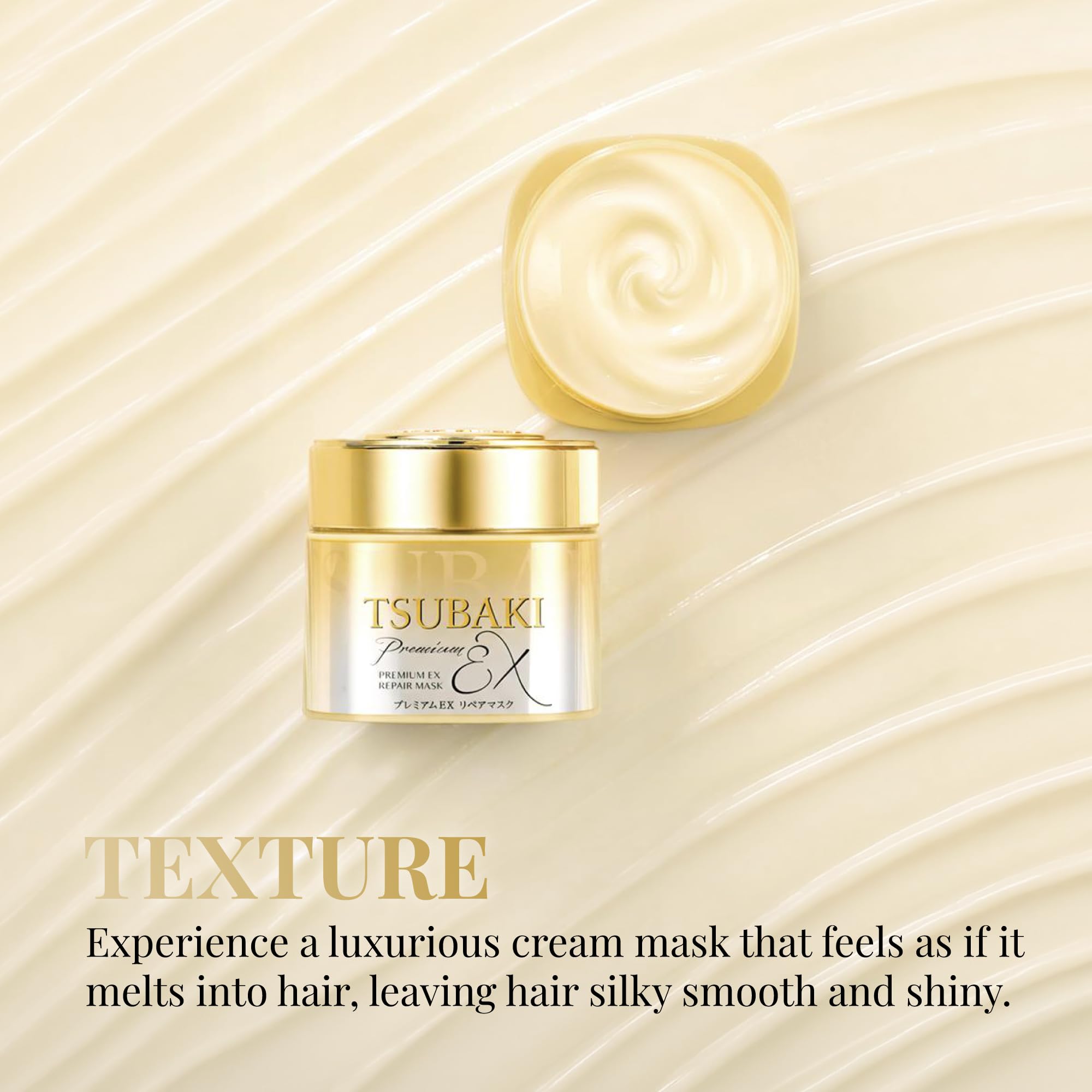 Tsubaki mask in a bathroom routine for quick conditioning