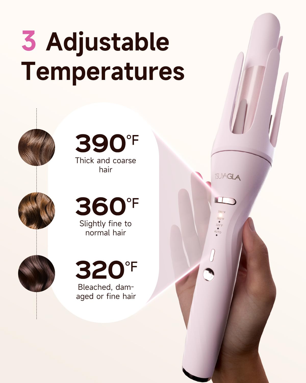 TSUYAGLA straightening brush detail demonstrating smooth finish and frizz control