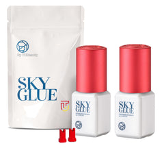 TUBeauty Sky Glue S+ front packaging showing two bottles and benefits