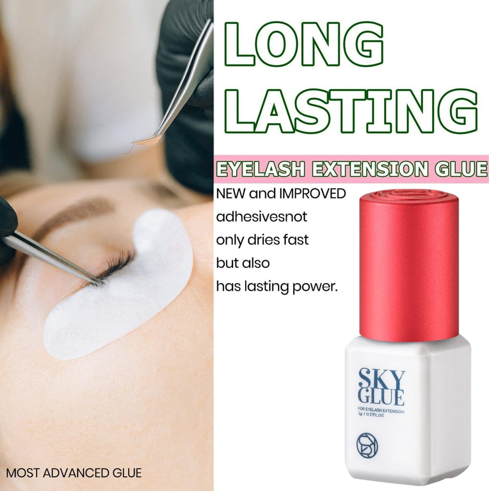 TUBeauty Sky Glue S+ label close-up showing ITQA approval and safety