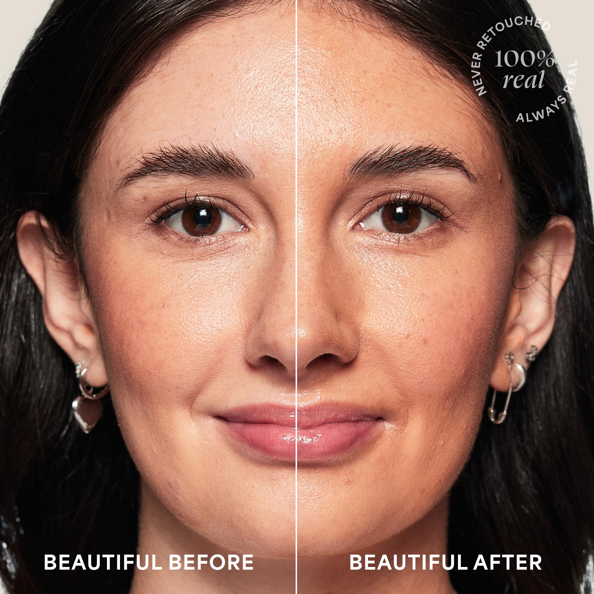 TULA before and after skin comparison showing evened tone and subtle bronze