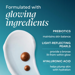 TULA drops mixed into moisturizer, customizable bronze and enhanced hydration