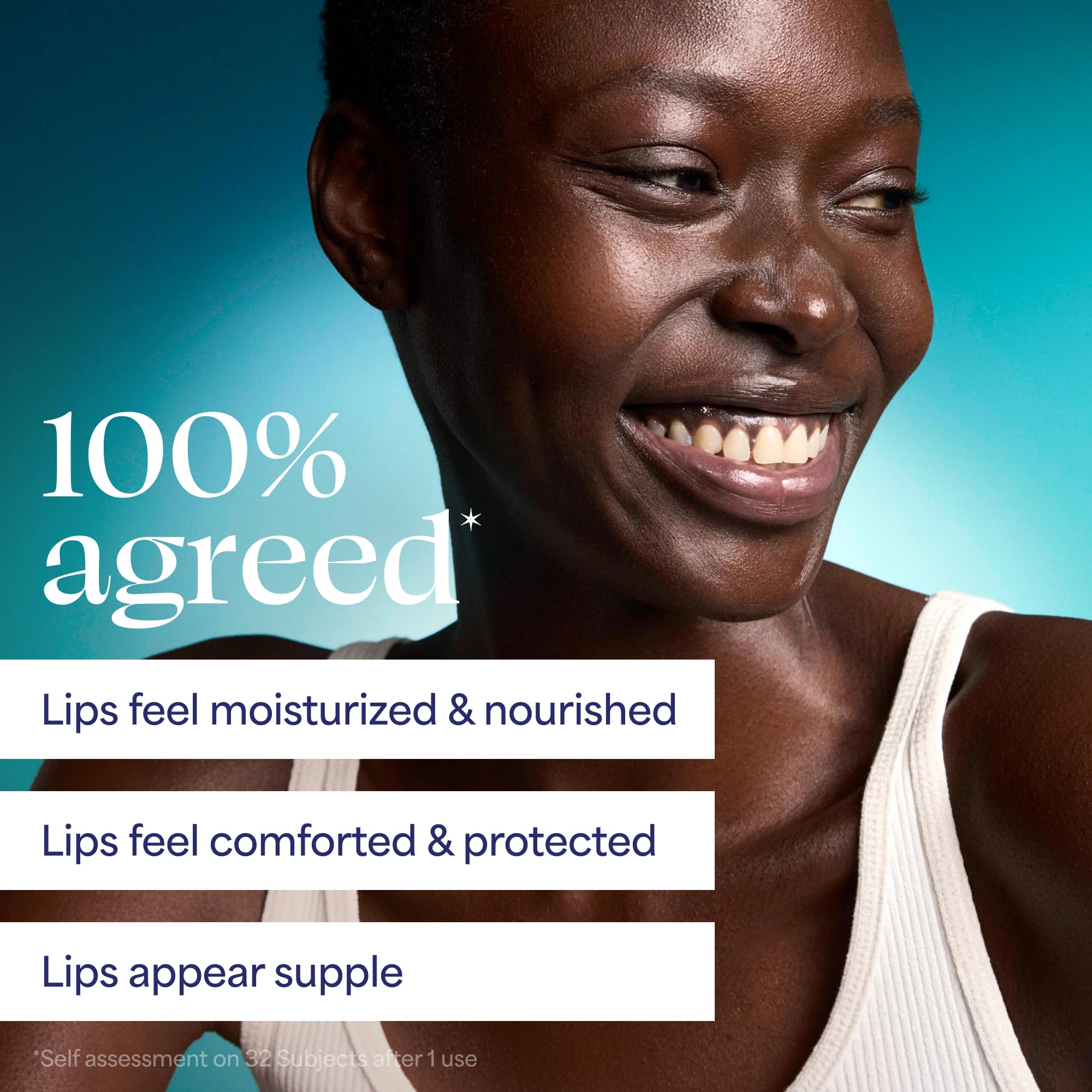 Flatlay of TULA lip mask with ingredient visuals benefit: peptide and prebiotic nourishment