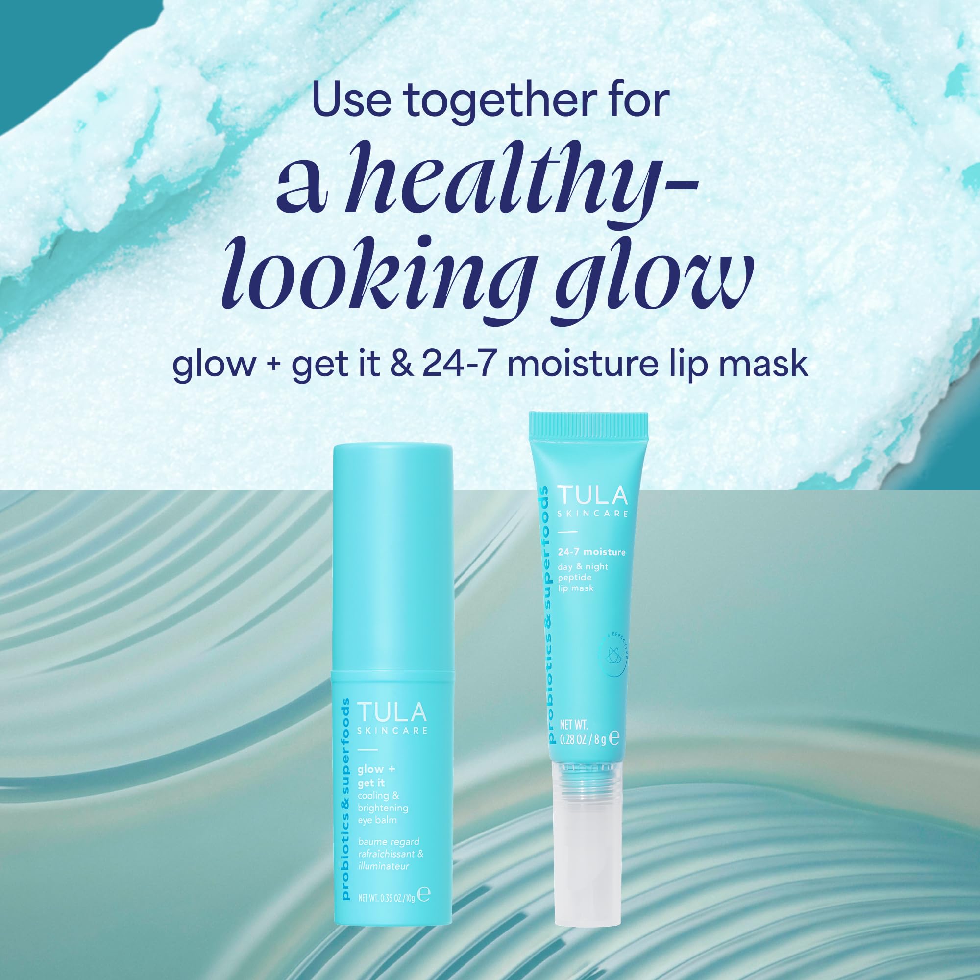 Nightstand scene with TULA lip mask as part of bedtime routine benefit: overnight repair