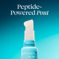 Close-up of TULA lip mask texture highlighting glossy clear gel benefit: visible hydration