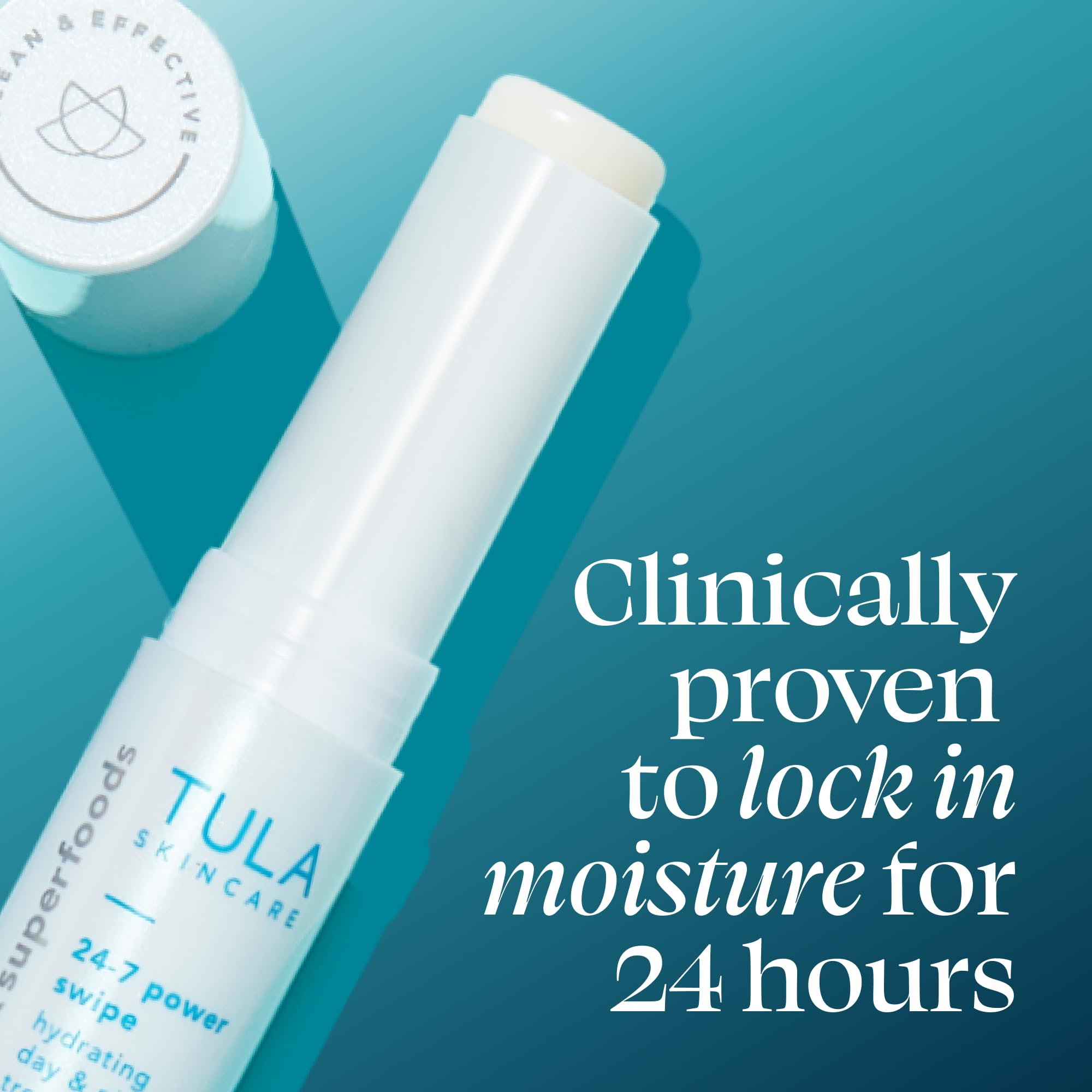 TULA Power Swipe texture on skin highlighting lightweight hydration