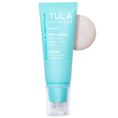 TULA primer front packaging showing sunrise shade and benefits