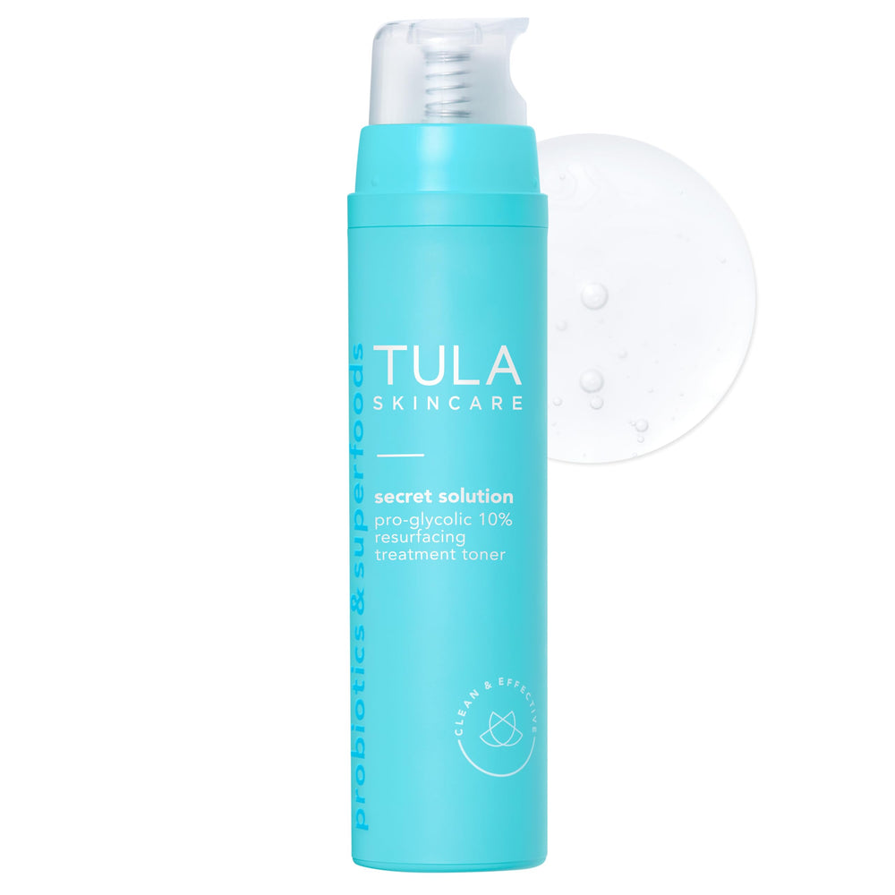 TULA front bottle shot showing packaging and product benefits