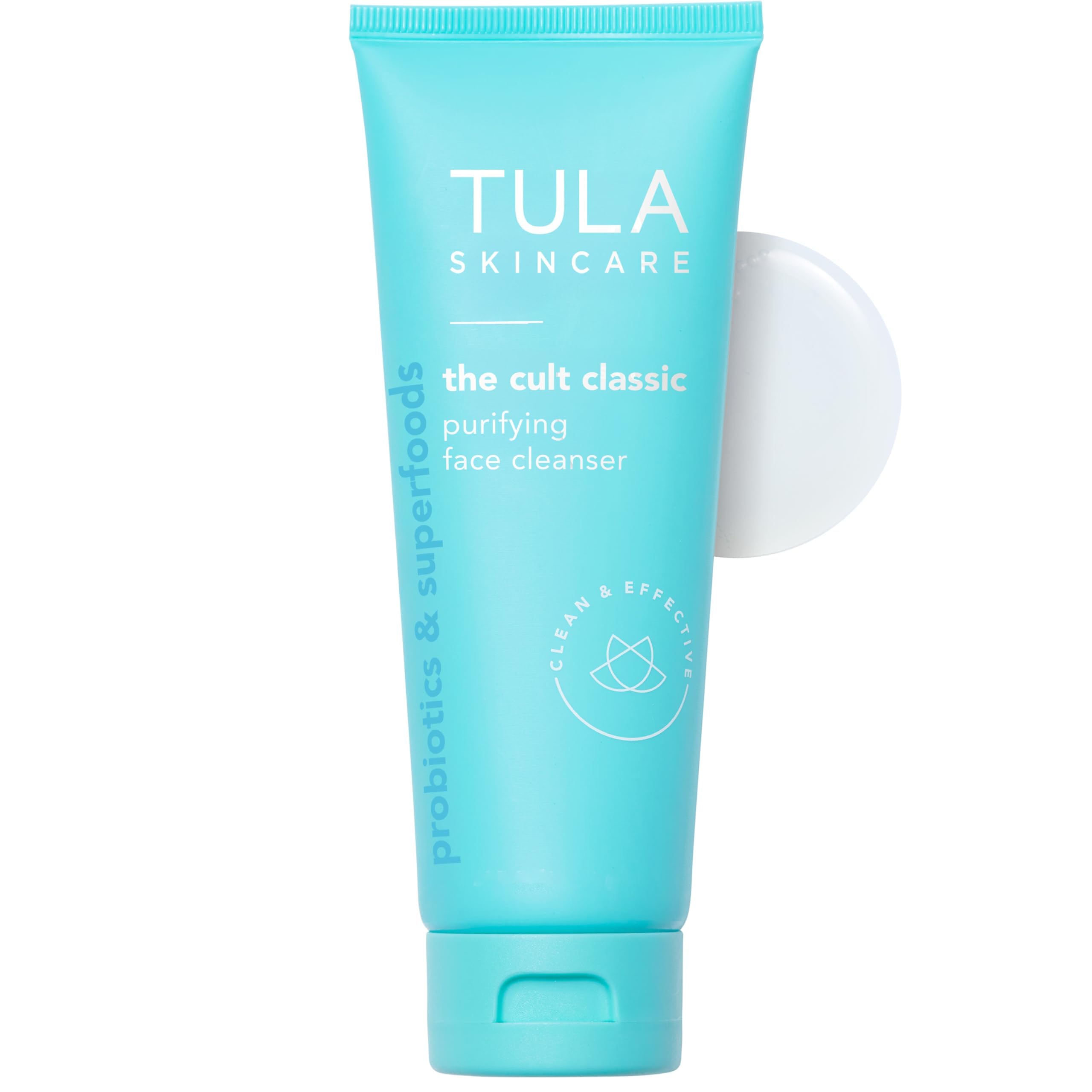 TULA front packaging showing cleanser and brand for clear, hydrated skin