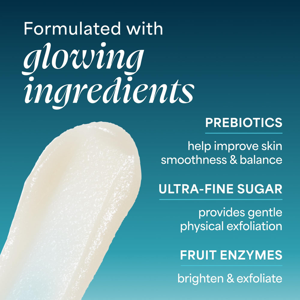 Applying TULA scrub to hand demonstrating gentle exfoliation benefit