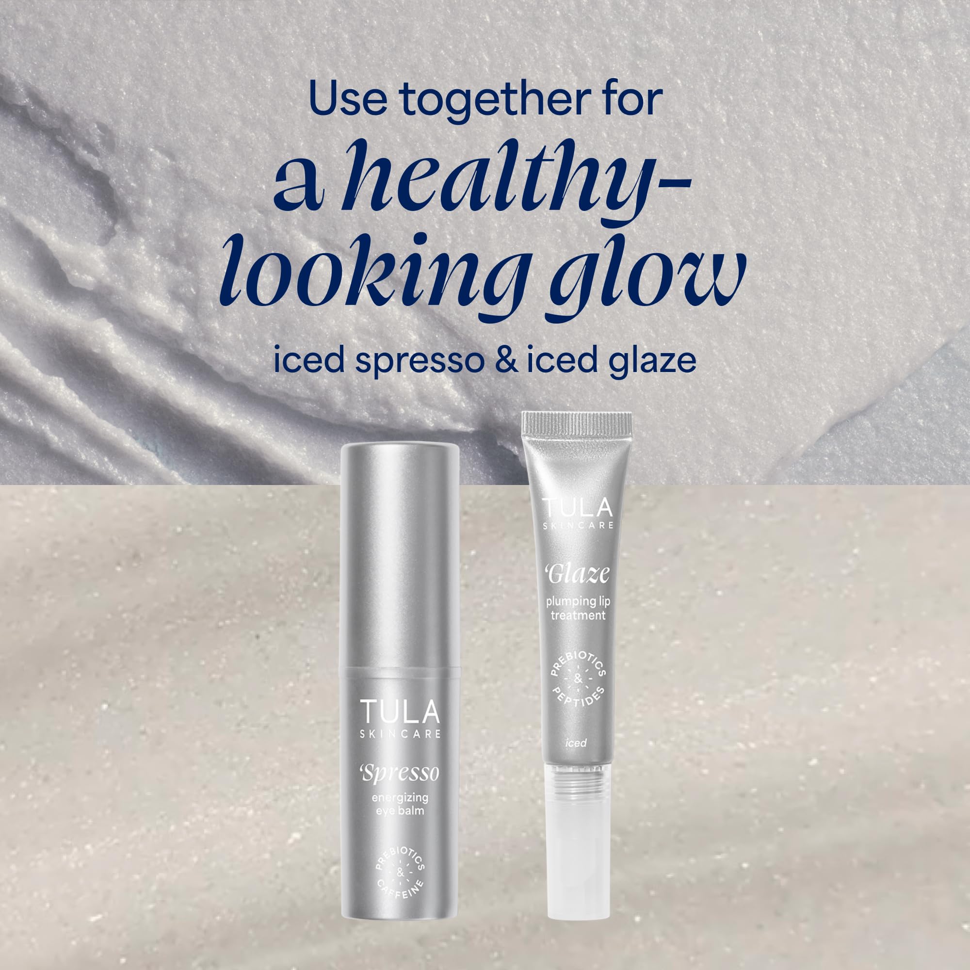 TULA Spresso Iced in a morning routine scene showing quick refresh and ready-for-makeup benefit