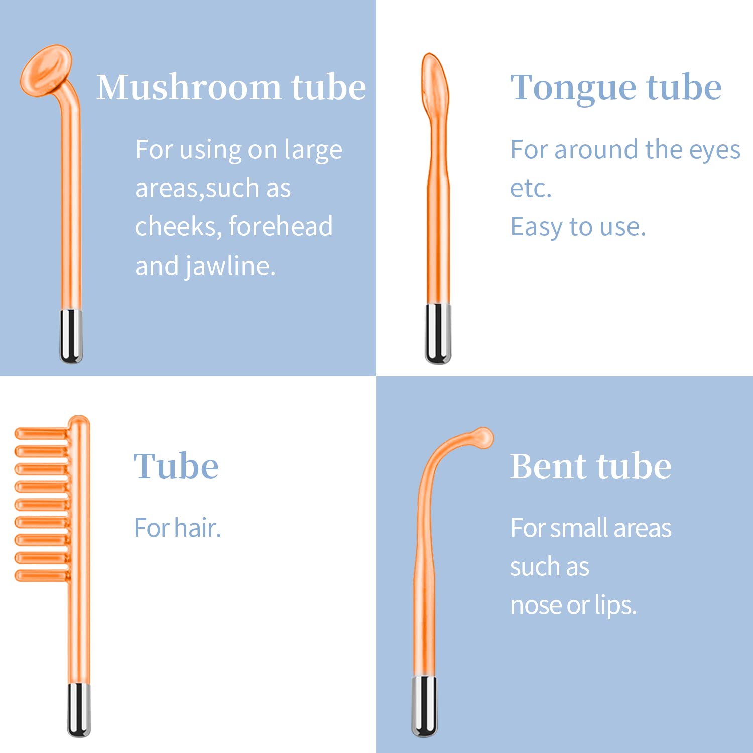 TUMAKOU four glass electrodes close-up showing shapes for targeted treatments