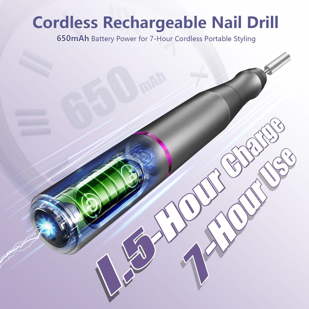 TUOBEO handpiece close-up showing ergonomic grip and low-vibration benefit