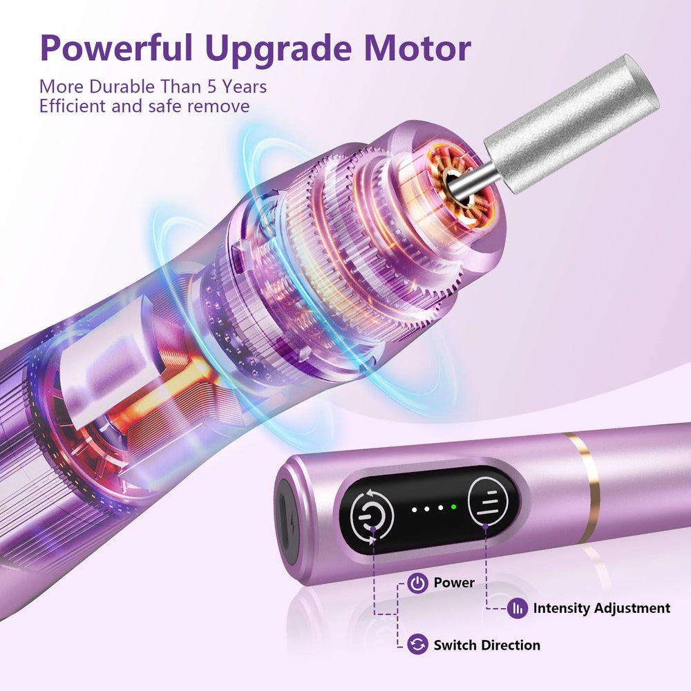 TUOBEO handpiece in use demonstrating gentle, efficient filing action