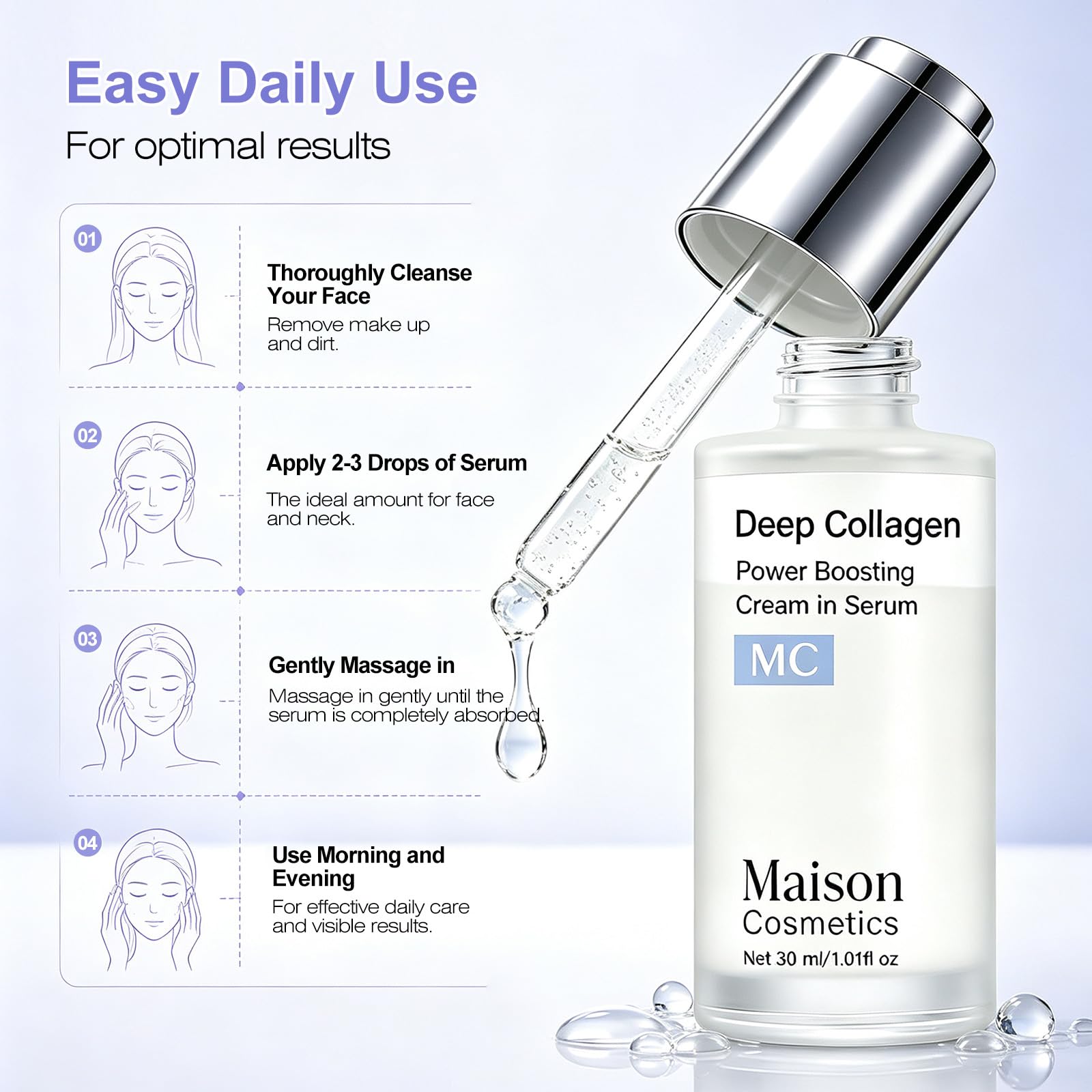 TUODAW serum on hand being spread, demonstrates lightweight hydration without residue