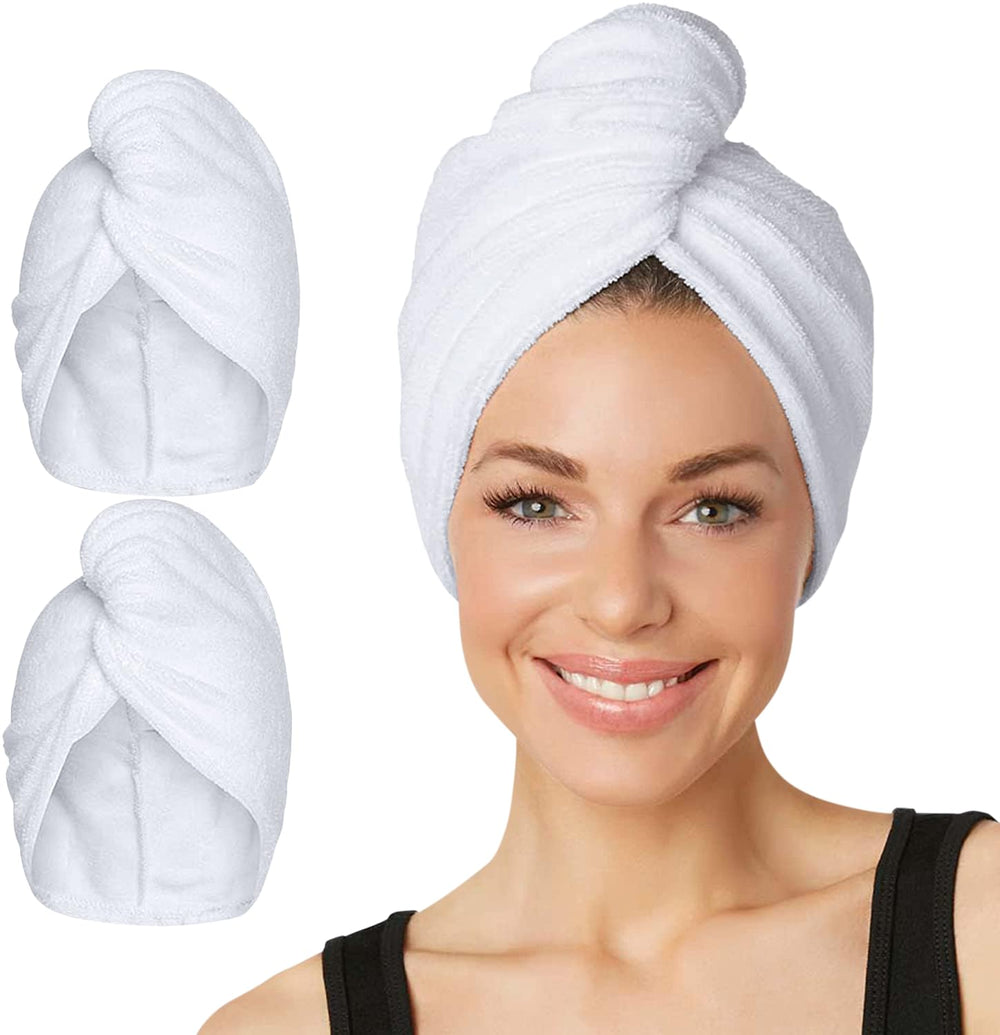 Turbie Twist front packaging 2-pack white showing neat fold and branding for fast drying