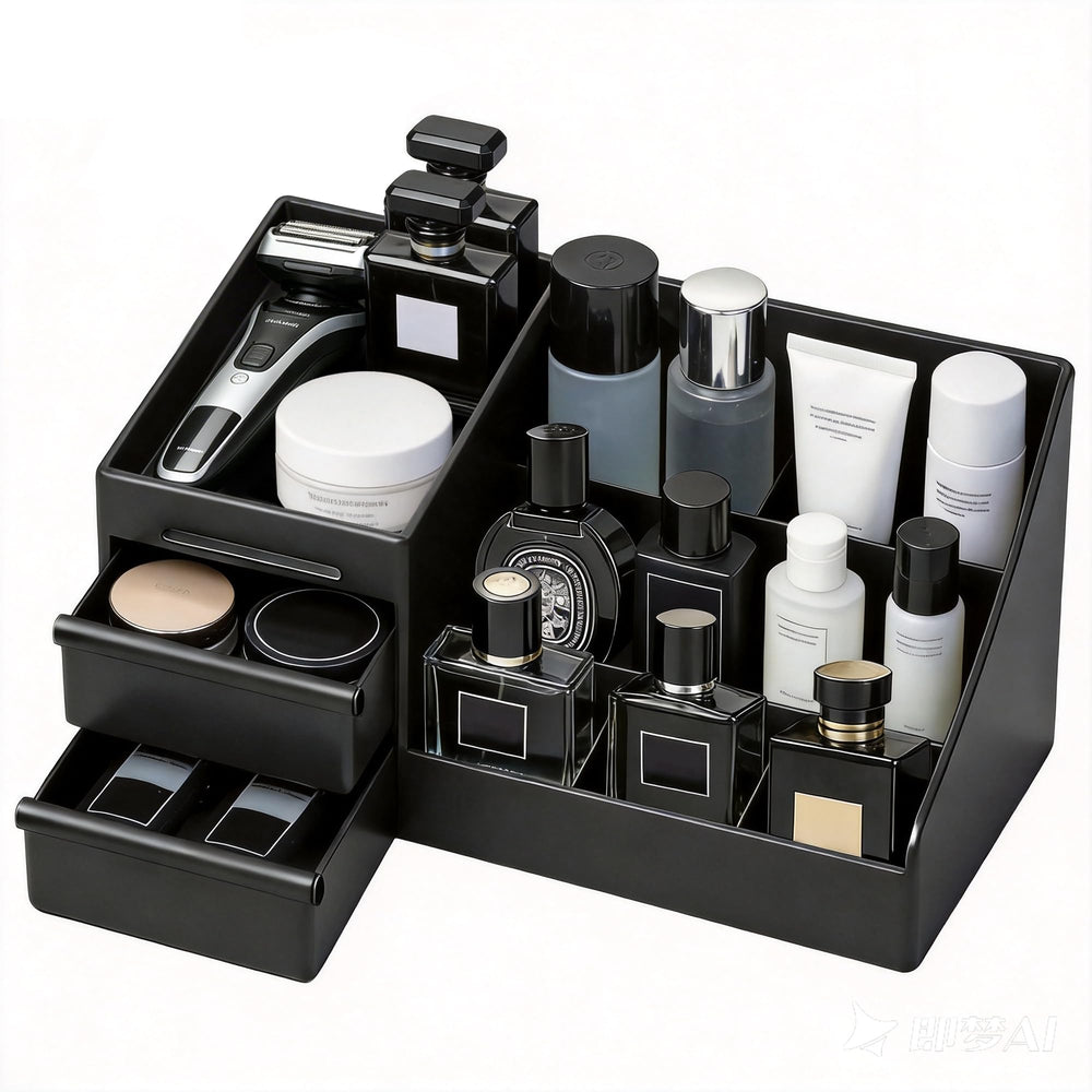 Turesmith front view organizer showing compartments and neat display benefit