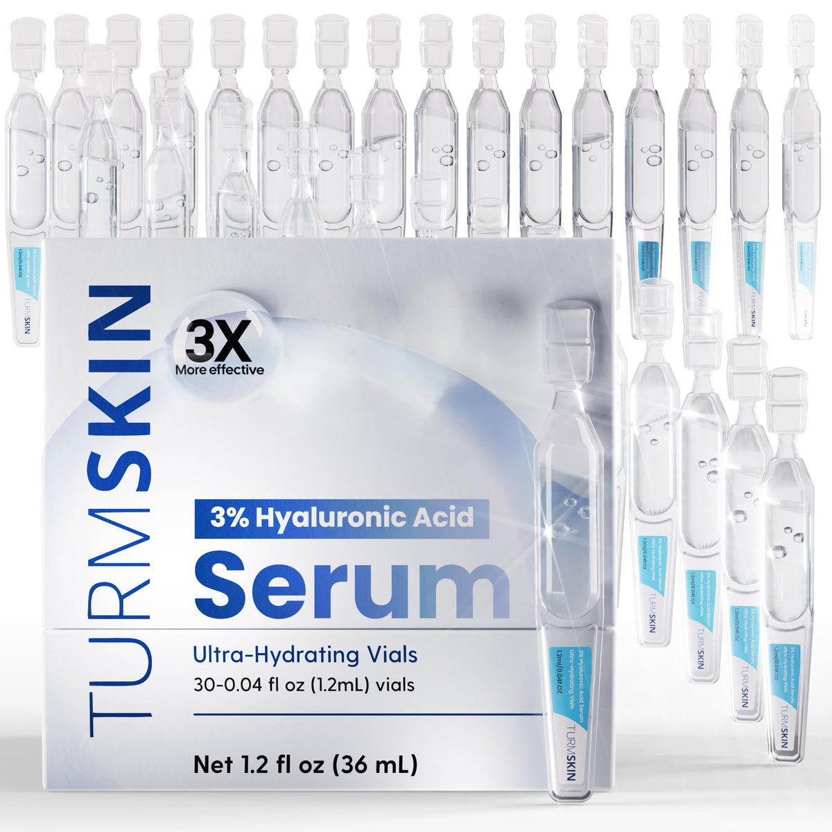 Turmskin front packaging of ampoules showing neat box and vials for easy identify and hydration