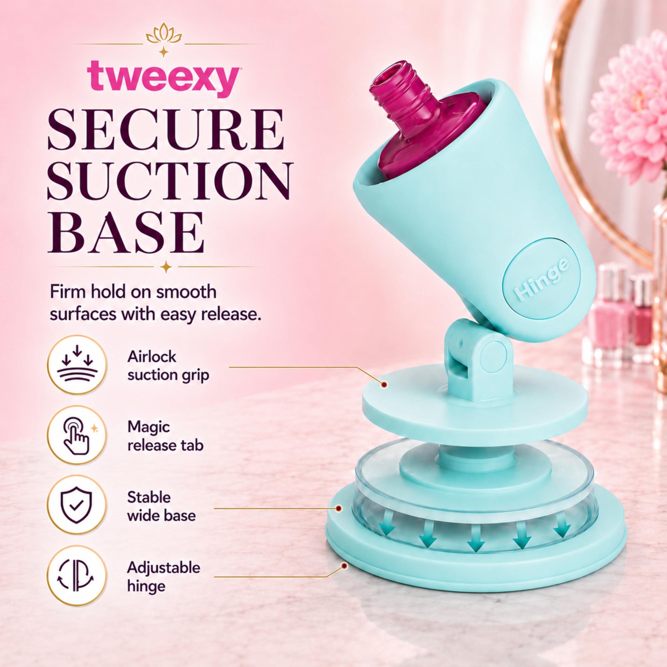 tweexy Hinge in use while painting nails giving hands-free steady application