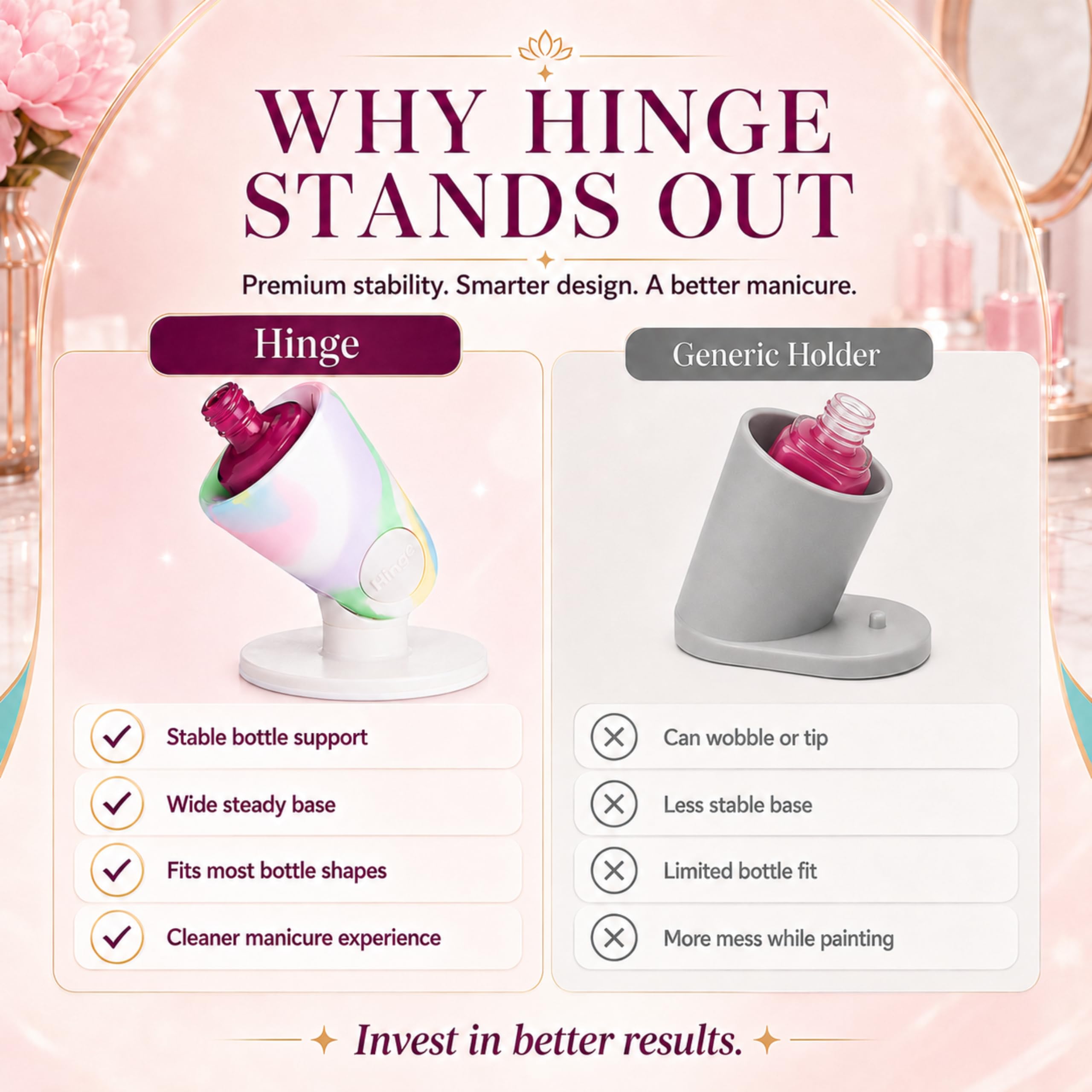 tweexy holder next to ruler illustrating compact size and travel-friendly benefit