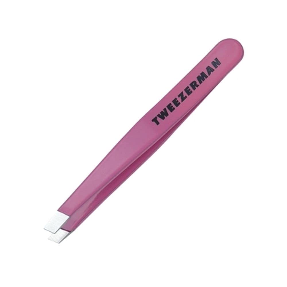 Tweezerman angled use demonstration showing 25-degree slant technique for efficient tweezing benefit