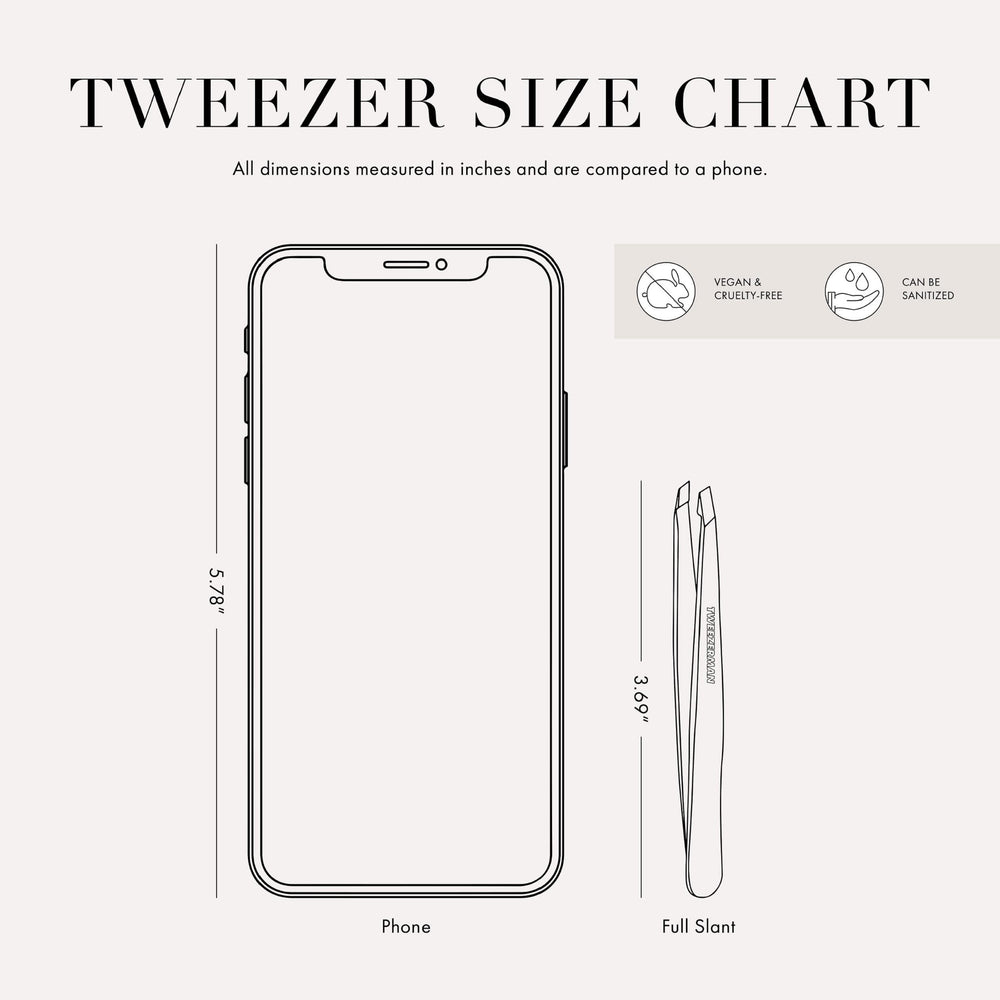 Tweezerman evening blue size comparison showing compact travel convenience