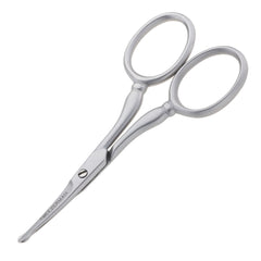 Tweezerman front view of facial hair scissors showing overall compact design and control