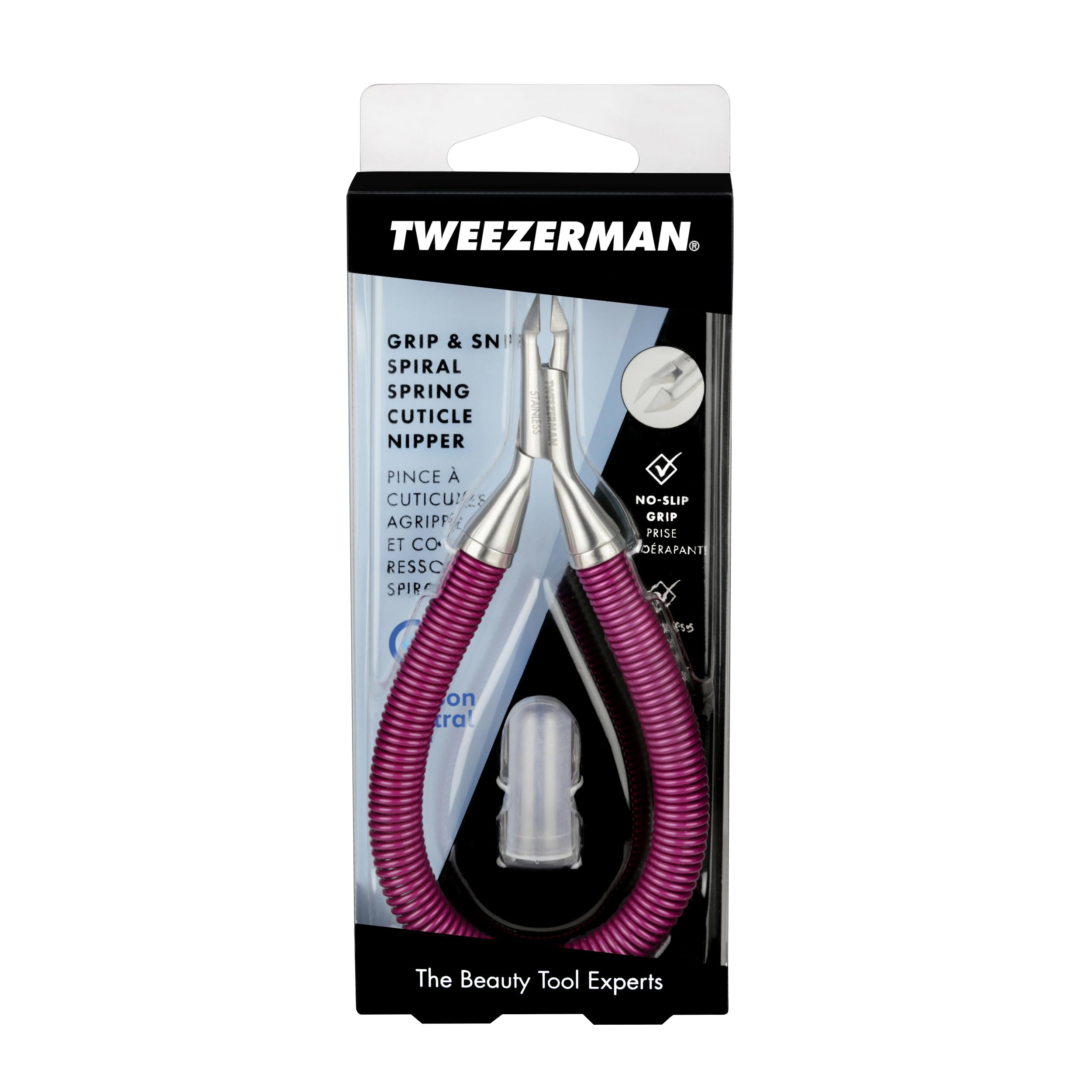 Tweezerman cleaning blades with alcohol wipe for hygiene and longevity
