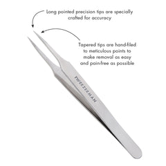 Tweezerman in use extracting splinter with controlled pull benefit