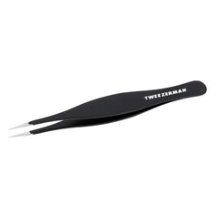 Tweezerman Midnight Sky front view showing sleek stainless steel and ergonomic shape for precision
