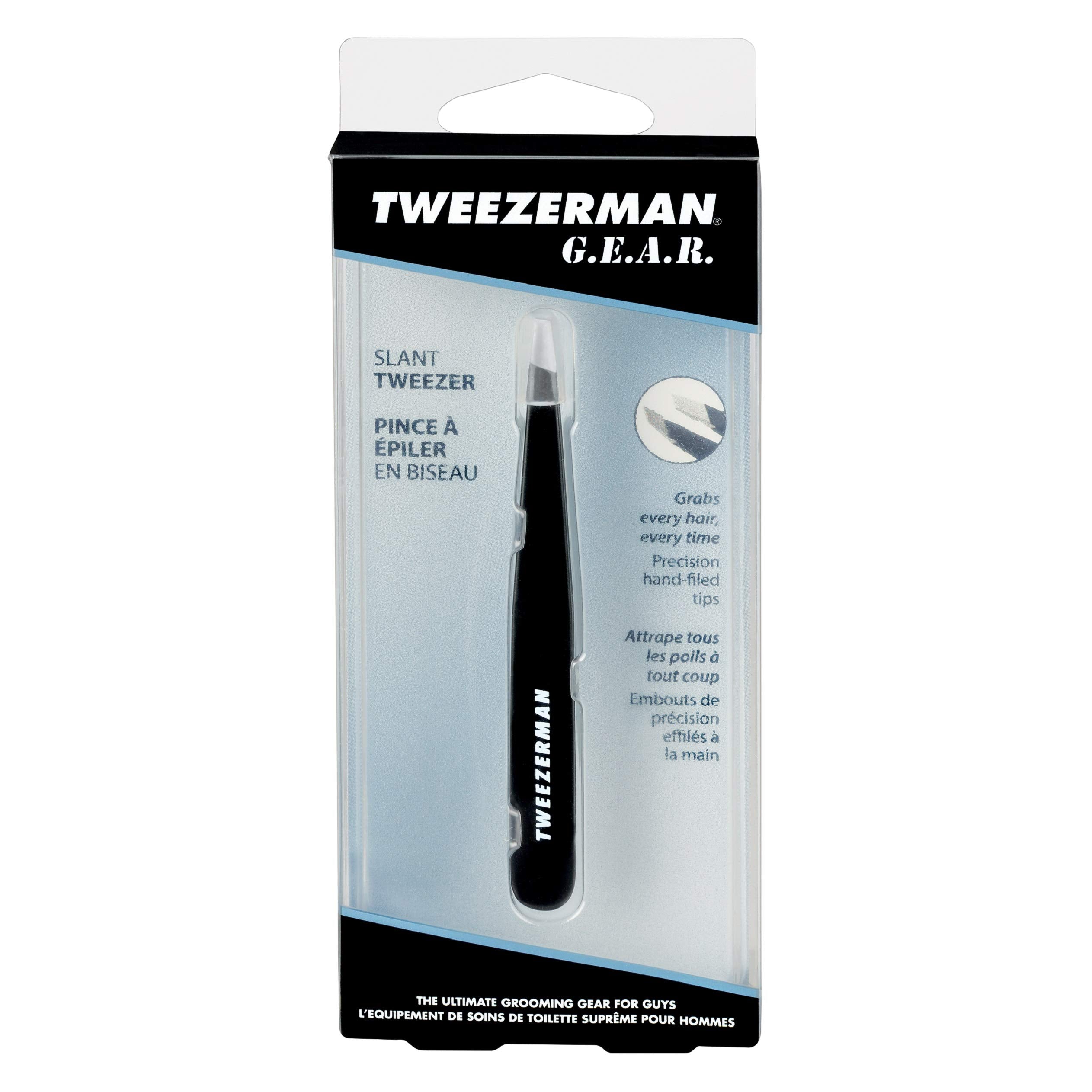 Tweezerman stored in protective sleeve showing tip protection and travel-ready benefit