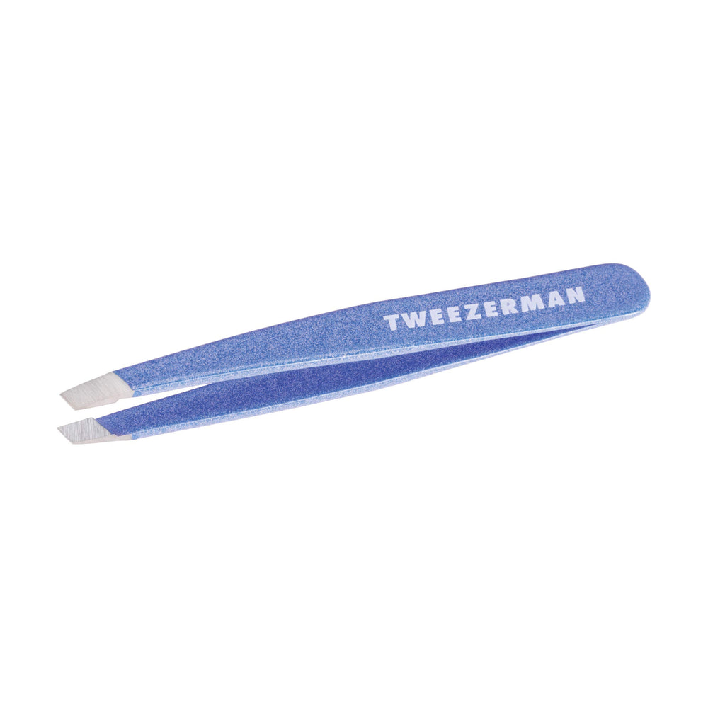 Tweezerman Mini Slant front view showing compact shape and precision benefits