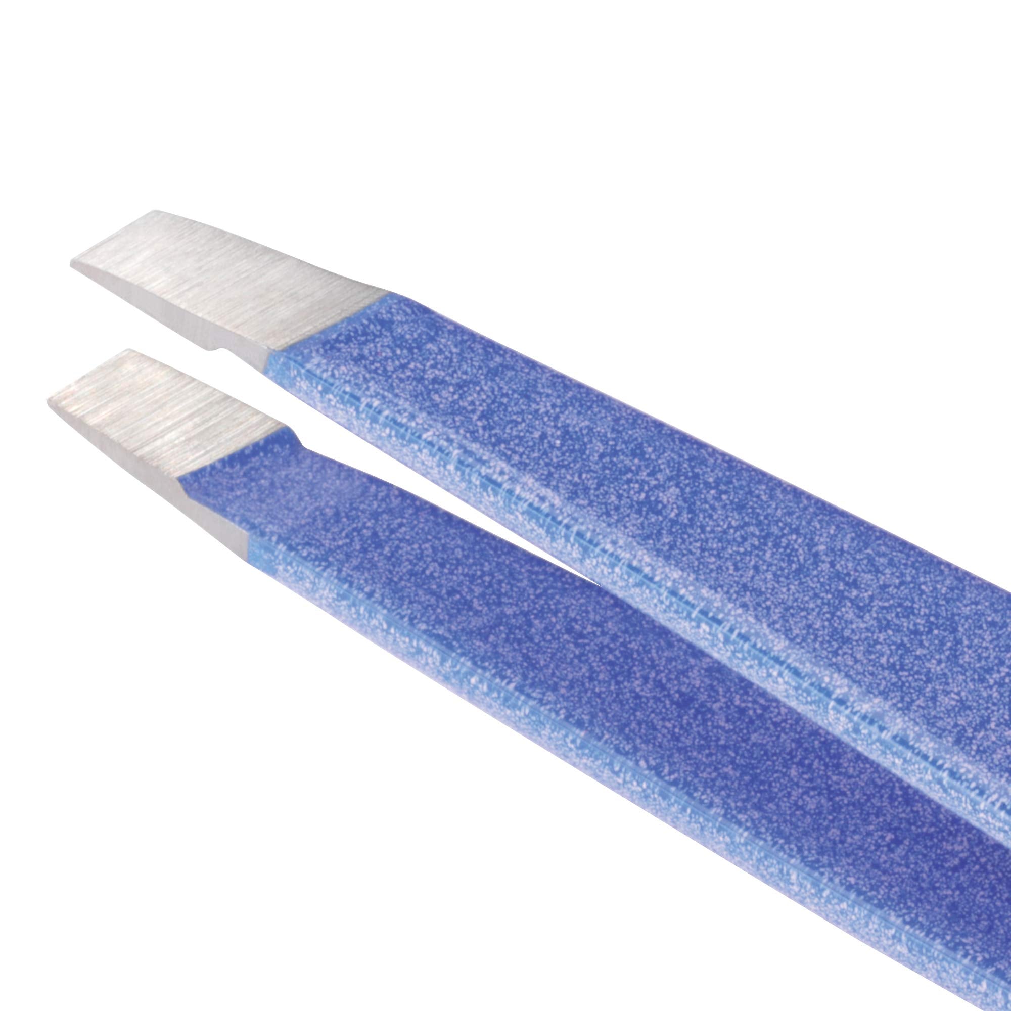 Tweezerman Mini Slant Granite Sky finish texture showing stylish durable coating