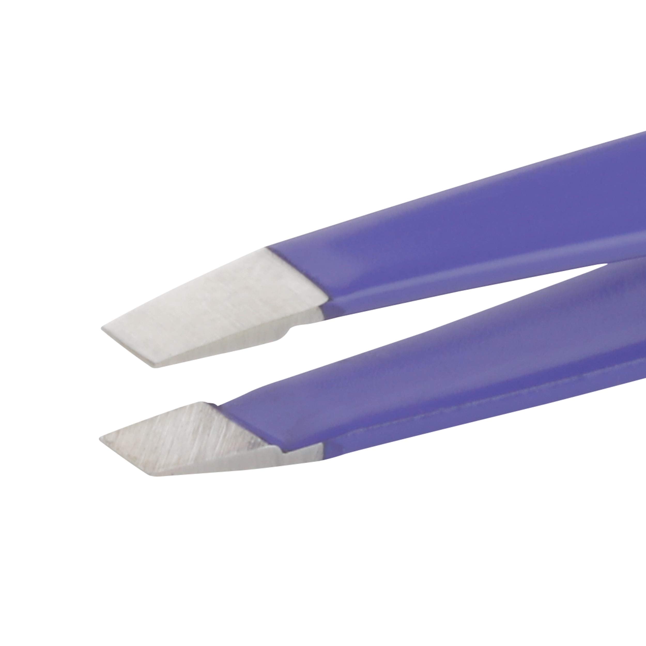 Tweezerman tweezer with protective sleeve showing storage solution and tip protection benefit