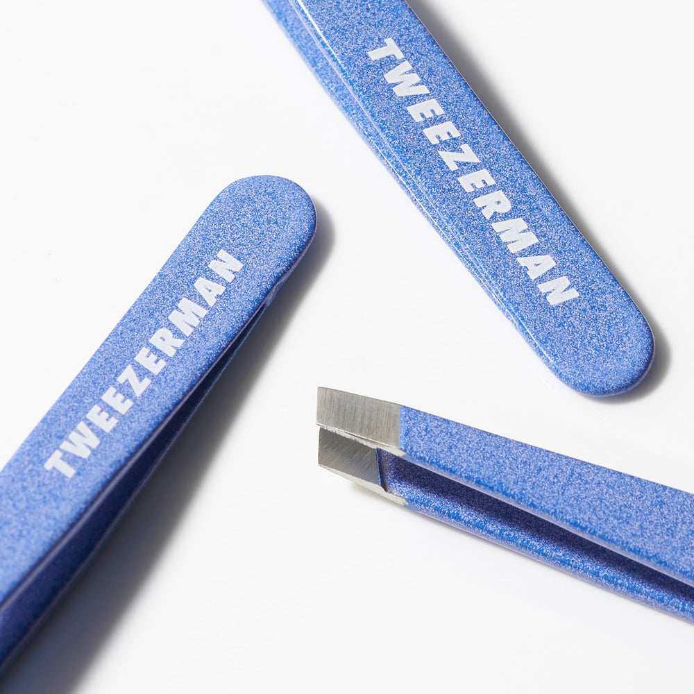 Tweezerman Mini Slant with packaging highlighting travel-ready convenience
