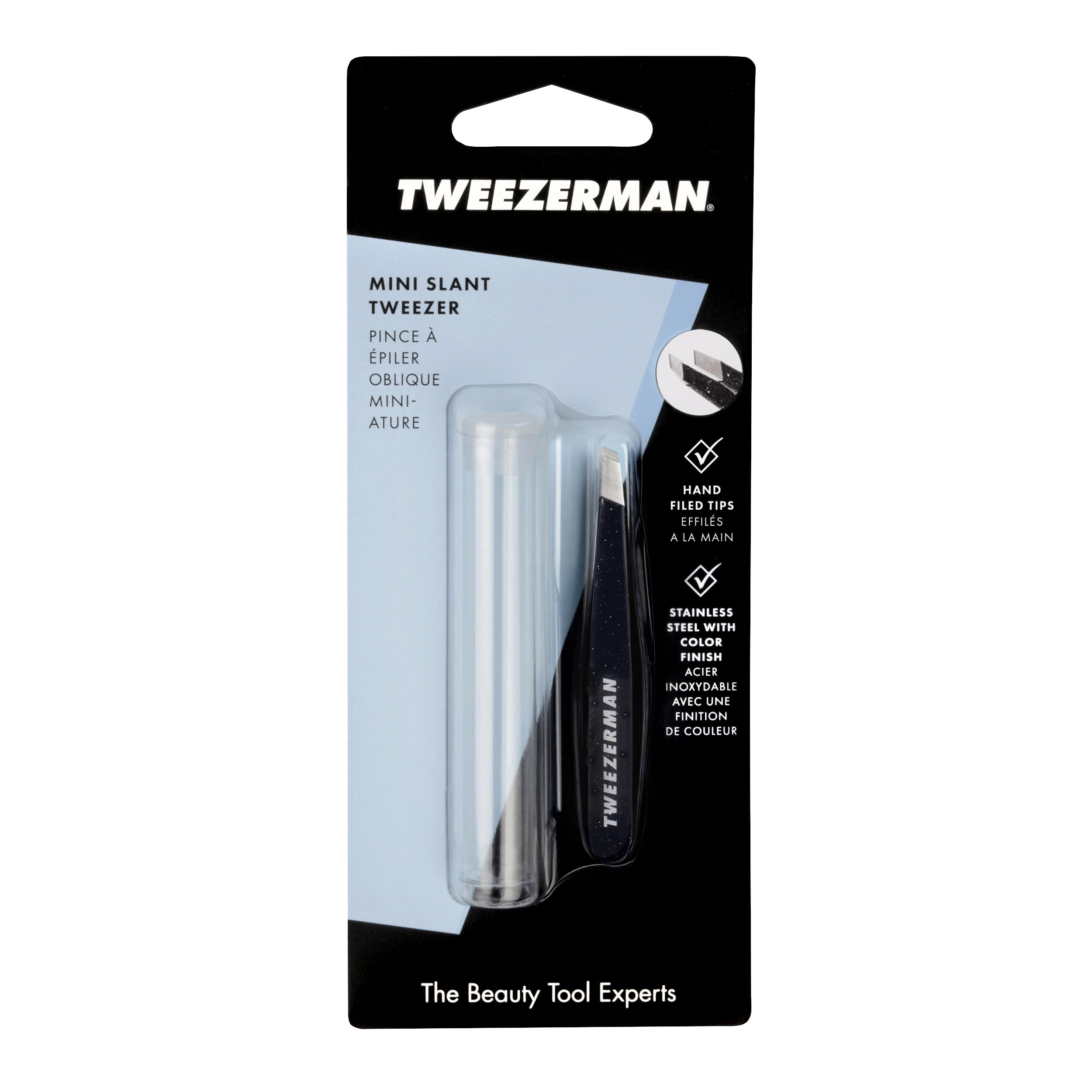 Tweezerman textured finish close-up exhibiting stylish Dusted Onyx durability