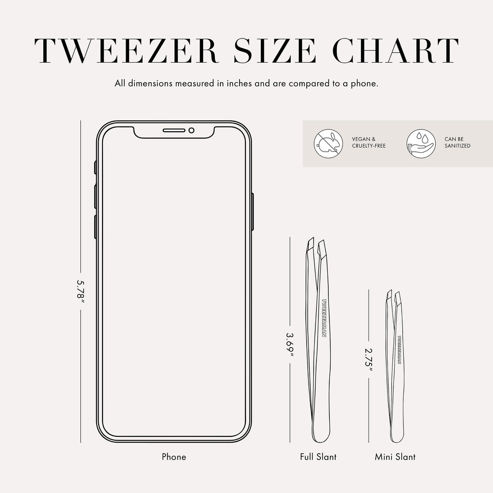 Tweezerman tweezer in use shaping eyebrow for quick touch-ups and clean results