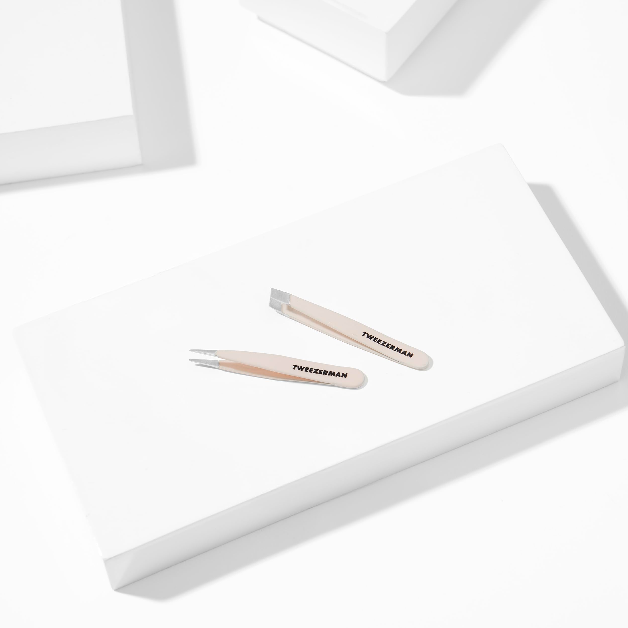 Tweezerman on vanity lifestyle shot showing stylish tool that enhances routine