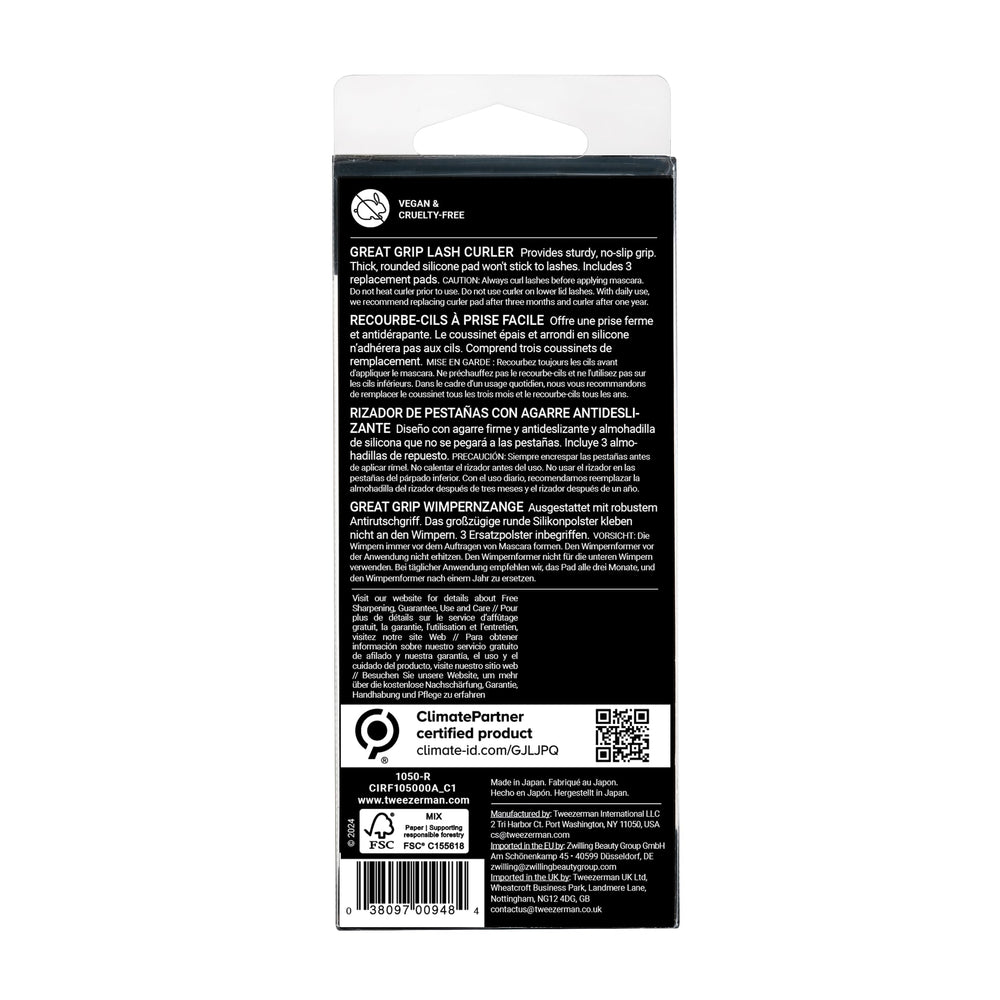 Tweezerman Onyx packaging with three replacement pads for prolonged use