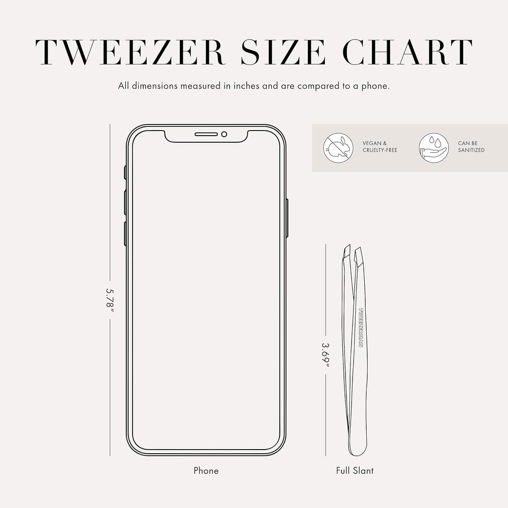 Tweezerman retail packaging with tweezer visible indicating professional quality