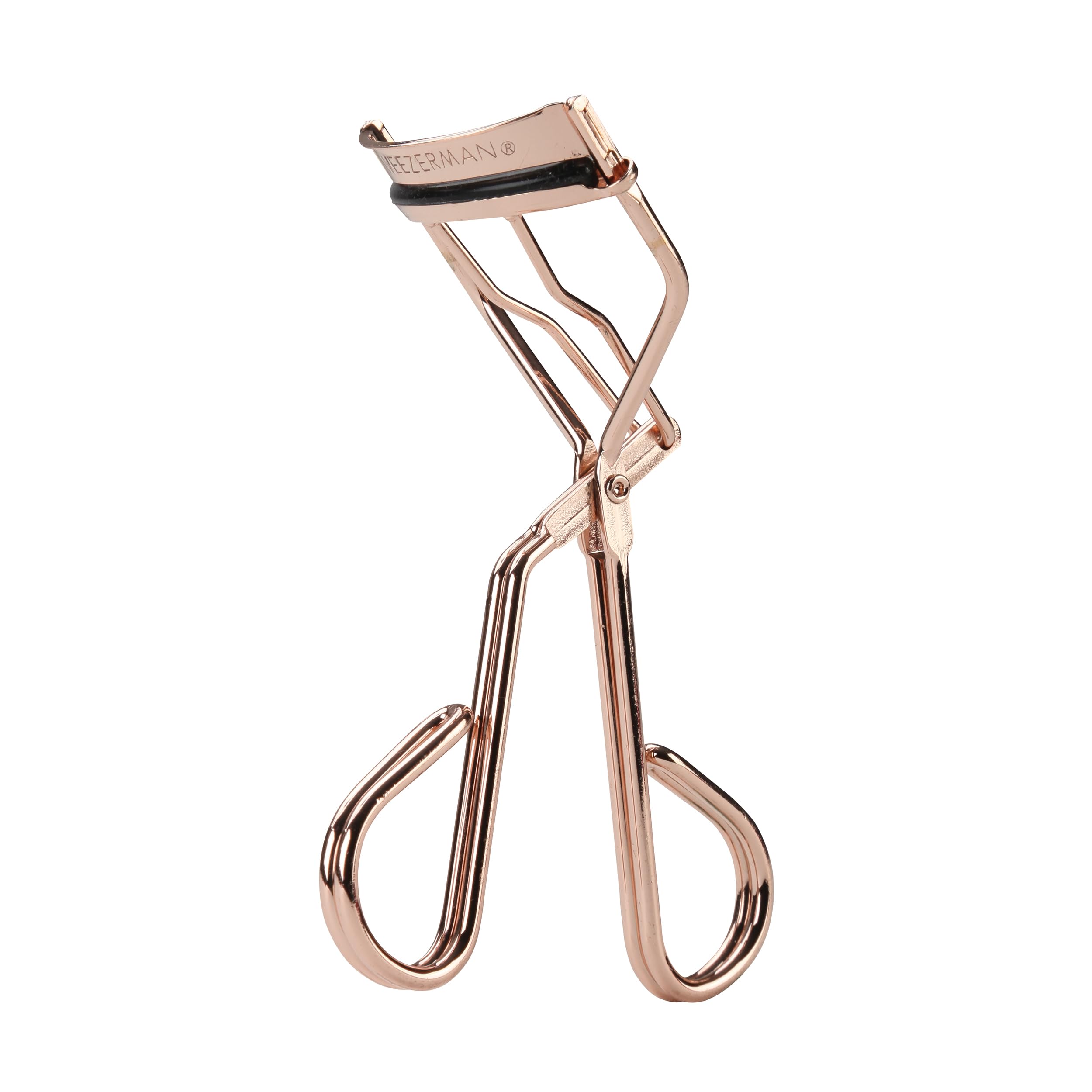 Tweezerman ProCurl side angle highlighting 60-degree curve that fits round-shaped eyes comfortably